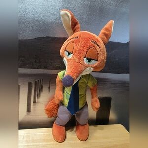 Charming Orange Fox Plush with Green Shirt and Blue Tie Zootopia
